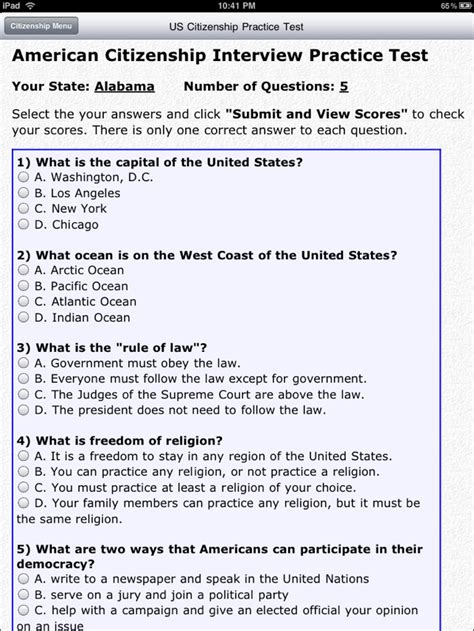 citizenship test quiz